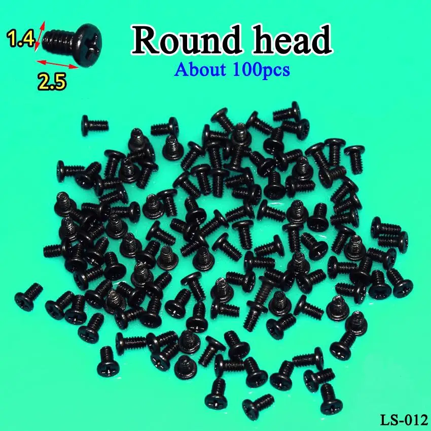 Round head 2.5 black Cltgxdd, плоская головка/круглая головка, новинка M1.4, 2,5 мм, 3,0 мм, 3,5 мм, винты для телефона, набор для телефона на Android - Цвет: Round head 2.5 black