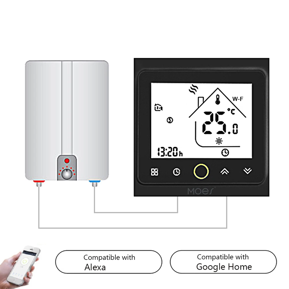 MOES умный термостат Wi-Fi контроль температуры ler APP контроль 5A совместим с Alexa/Google для домашнего водного/газового котла
