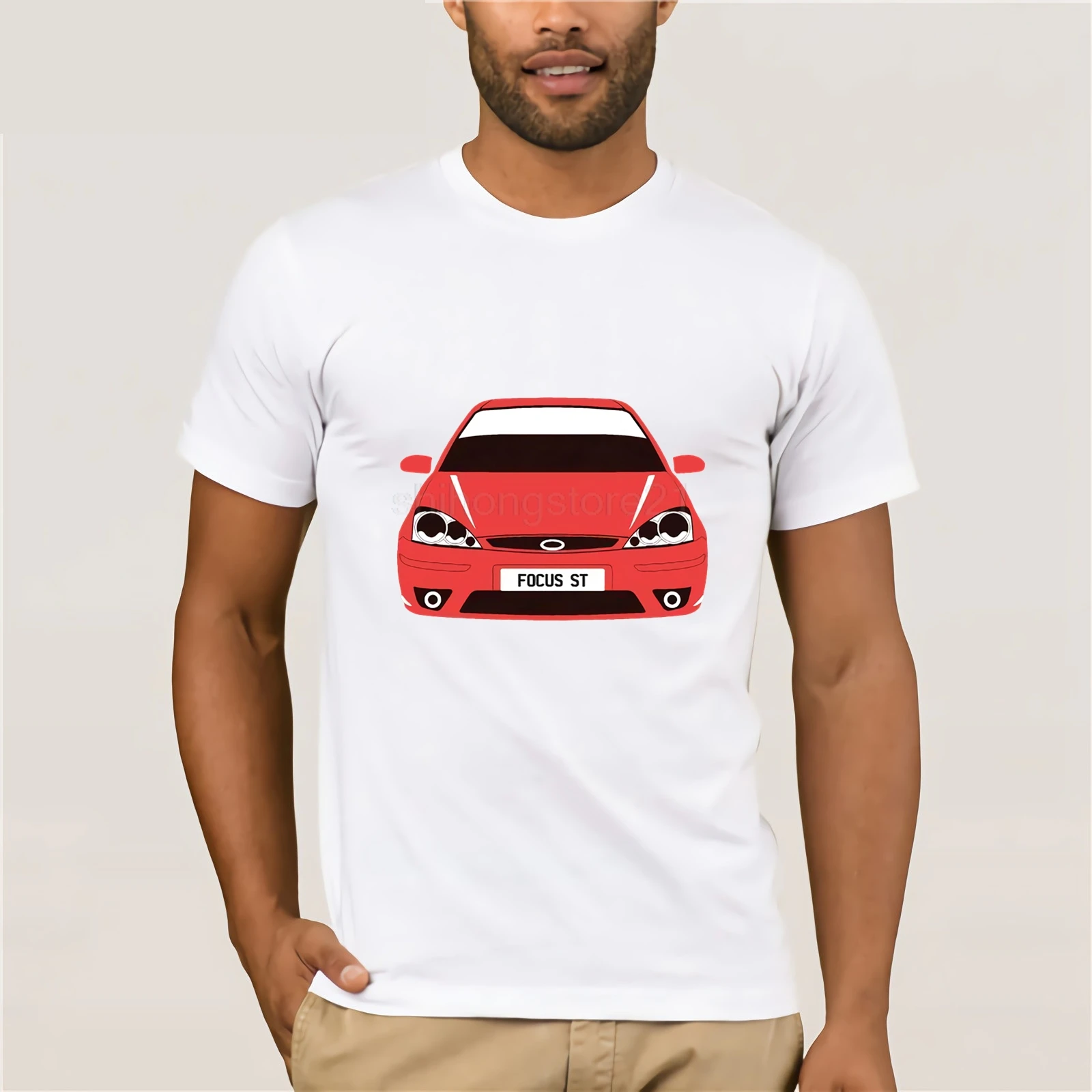 Футболки на заказ FORD FOCUS MK1 ST and RS выбор цвета автомобиля и пластины S XXXL Забавные