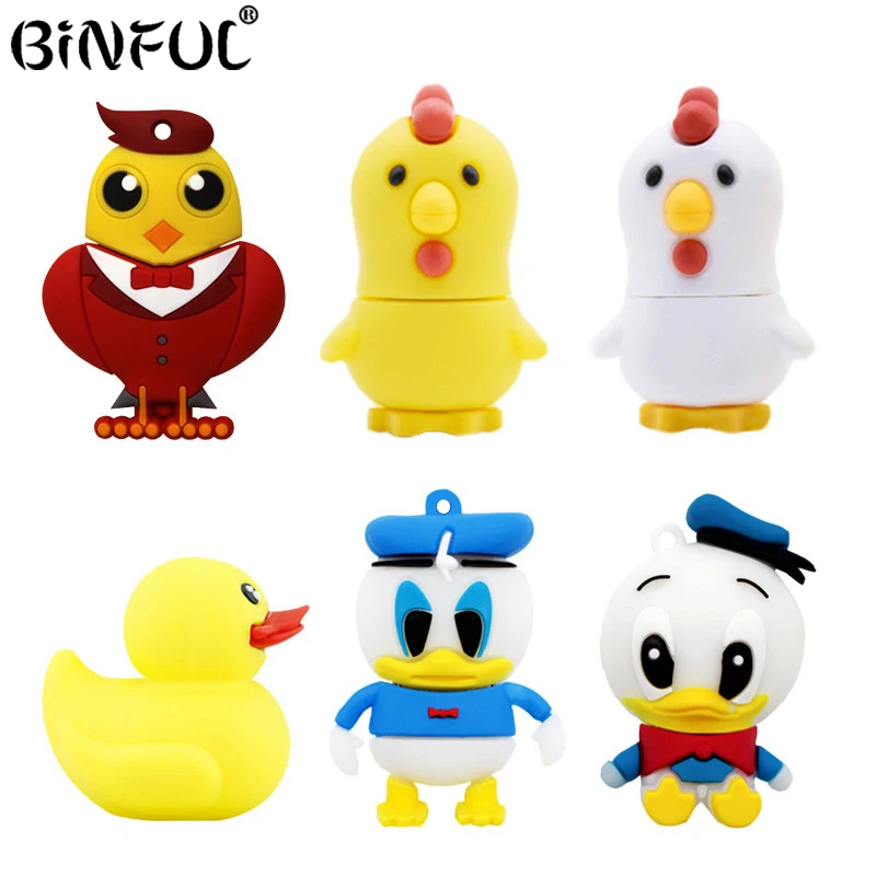 Флеш накопитель для курицы USB флеш Дональд Дак Флешка 8 ГБ 4 16 карта 32 Гб 64