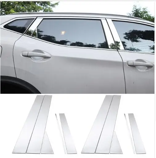 

Для Nissan Qashqai J11 2014 2015 2016 2017- 2019 накладки на столб окон автомобиля из нержавеющей стали клейкая отделка внешние аксессуары