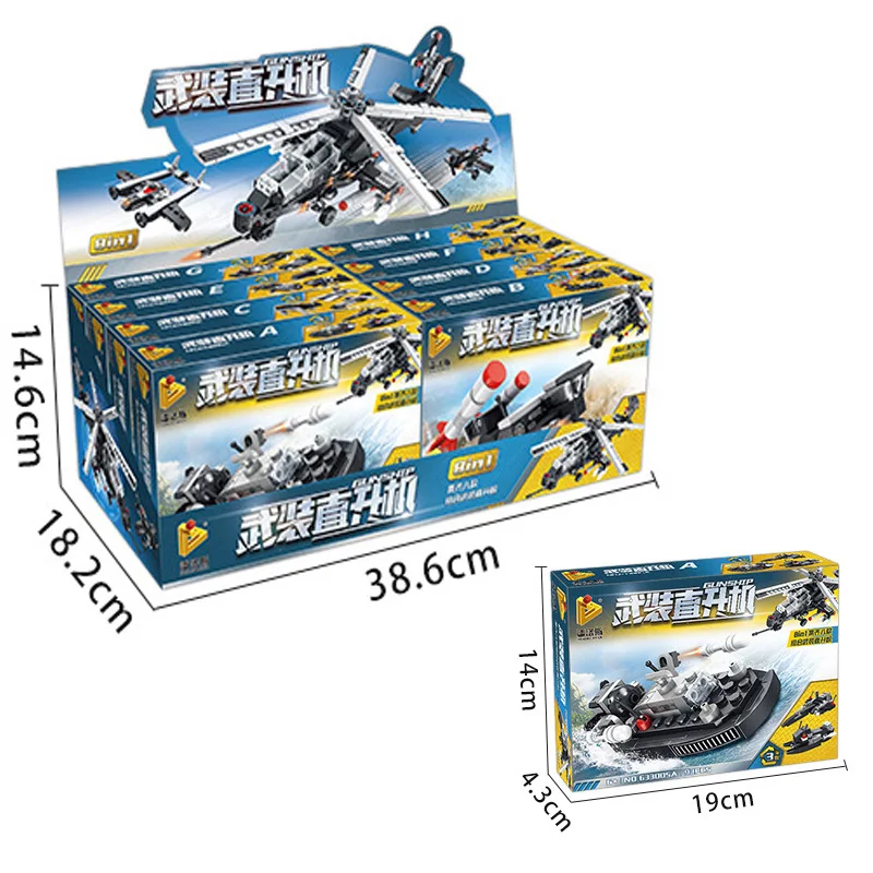 YETAA Apache военный вертолет строительные блоки Legoed игрушки Legoe технический кирпич
