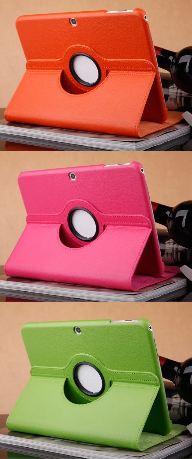 Кожаный чехол книжка с подставкой вращающийся на 360 градусов для Samsung Galaxy Tab 3 10 1