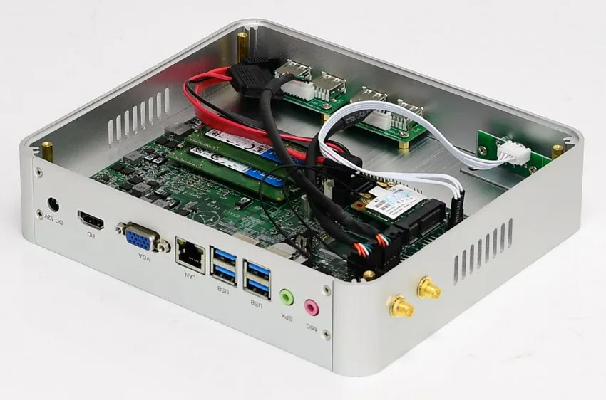 Kingdel горячая распродажа Новое поступление Intel i5 7200U i3 7100U Windows10 Linux HTPC HDMI VGA безвентиляторный мини ПК макс 16 Гб ram