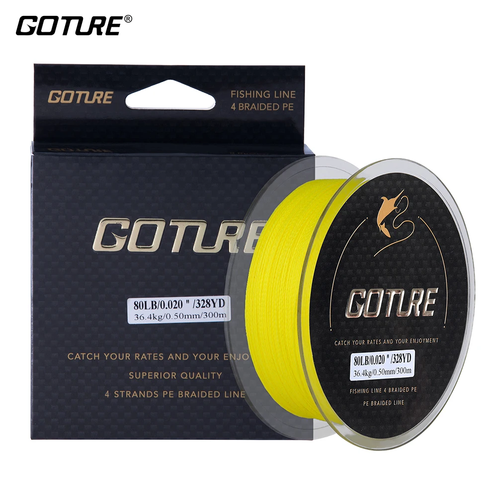 

Goture 300M PE Braided Fishing Line Japan Multifilament 8LB-80LB 4 Strands Lines For Carp Fishing Freshwater and Saltwater