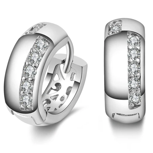 Горячая Женская Свадебная вечеринка Циркон посеребренные серьги-гвоздики обруч