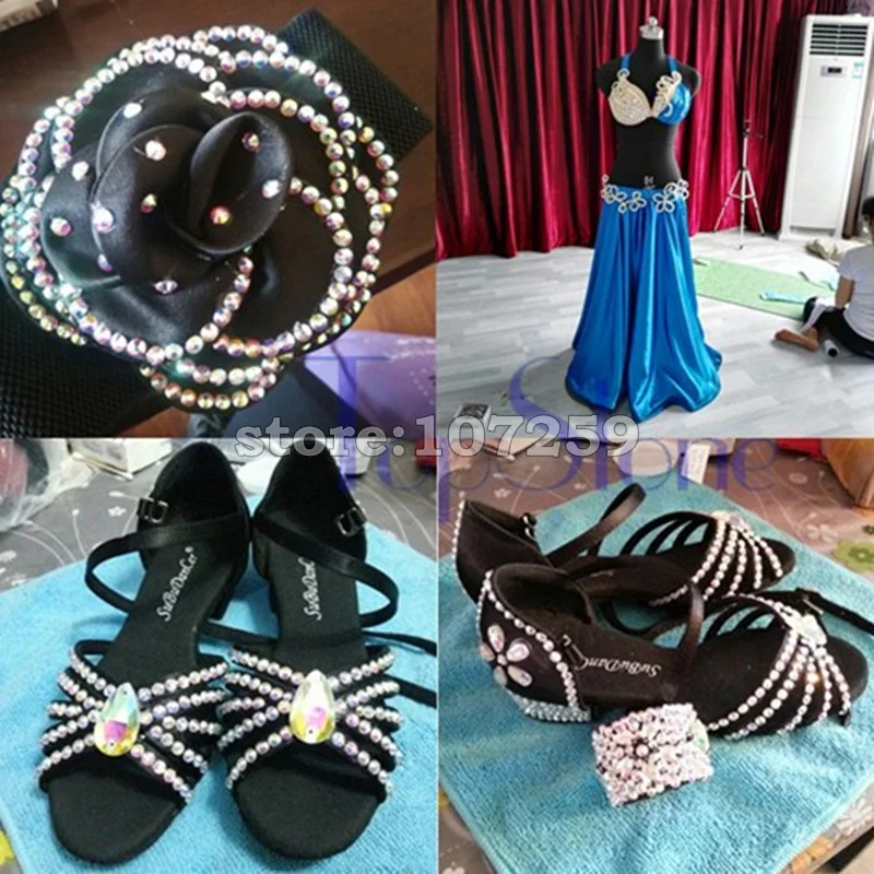 Круглые блестящие стразы с белыми опаловыми кристаллами не требующие горячей