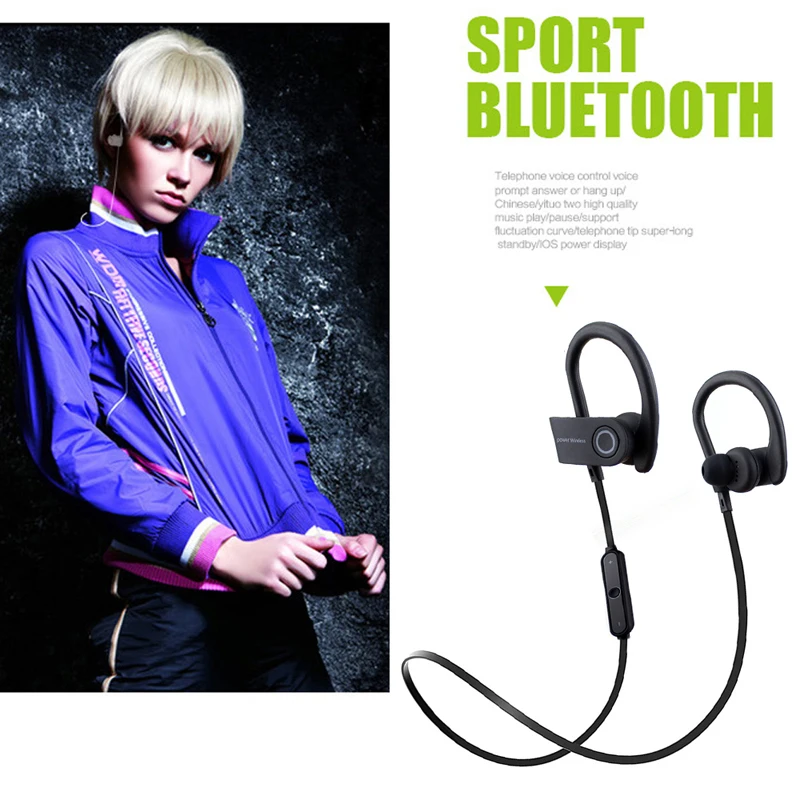 Беспроводные наушники Bluetooth спортивные с микрофоном музыкальные стерео для