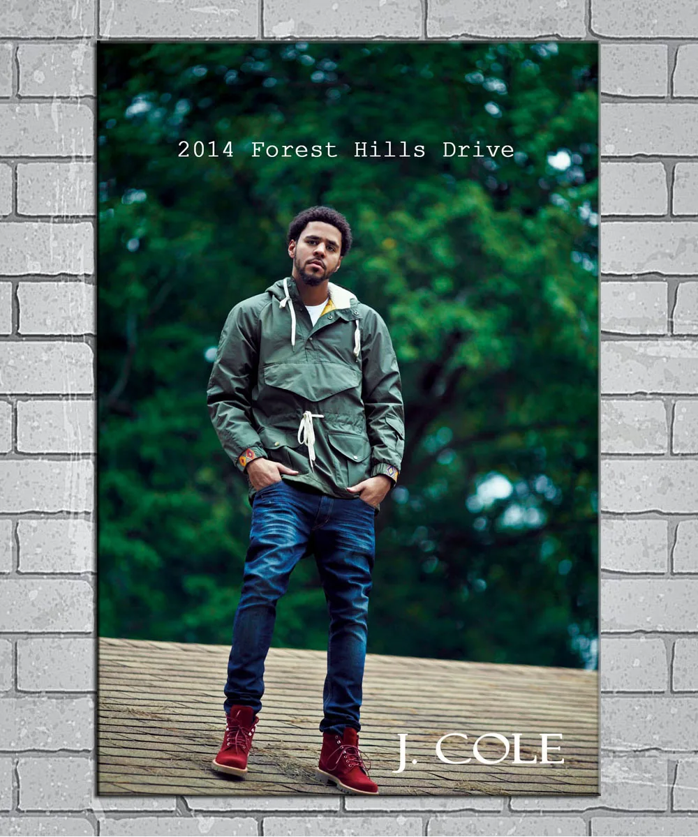 J Cole 2014 лесной холм Драйв певец звезда светильник холст на заказ постер 24x36 27x40