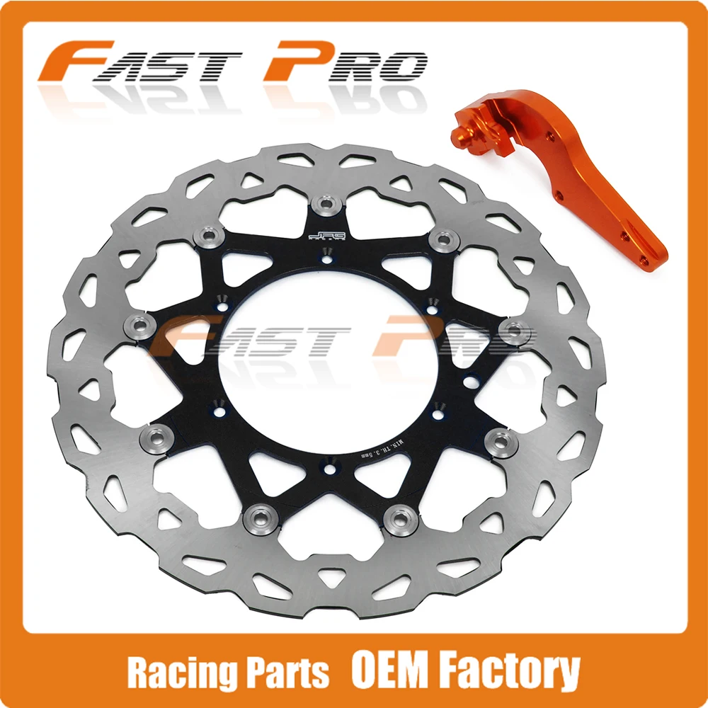 Black Плавающий тормозной диск 320 мм+ кронштейн для KTM EXC EXCF EXCR GS LC4 SC MX MXC SX SXF SXS XCF XCW XCG XC Supermoto Motard - Цвет: Black