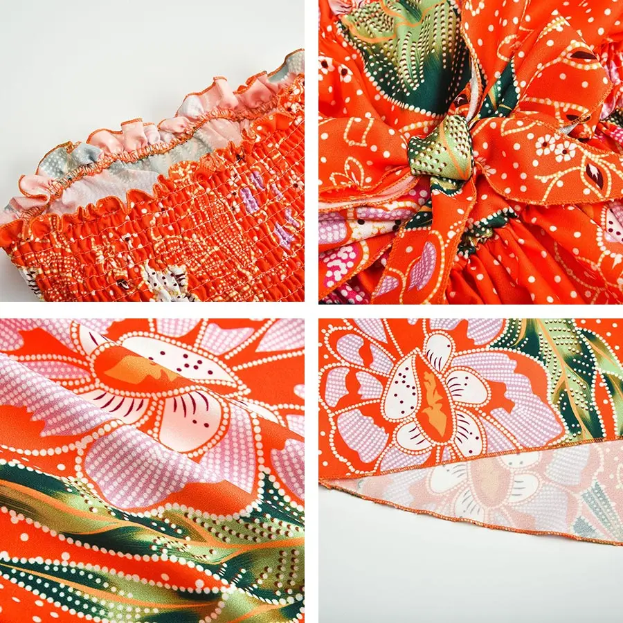 Женское шифоновое платье макси Gladiolus Boho длинное пляжное без бретелек с открытой