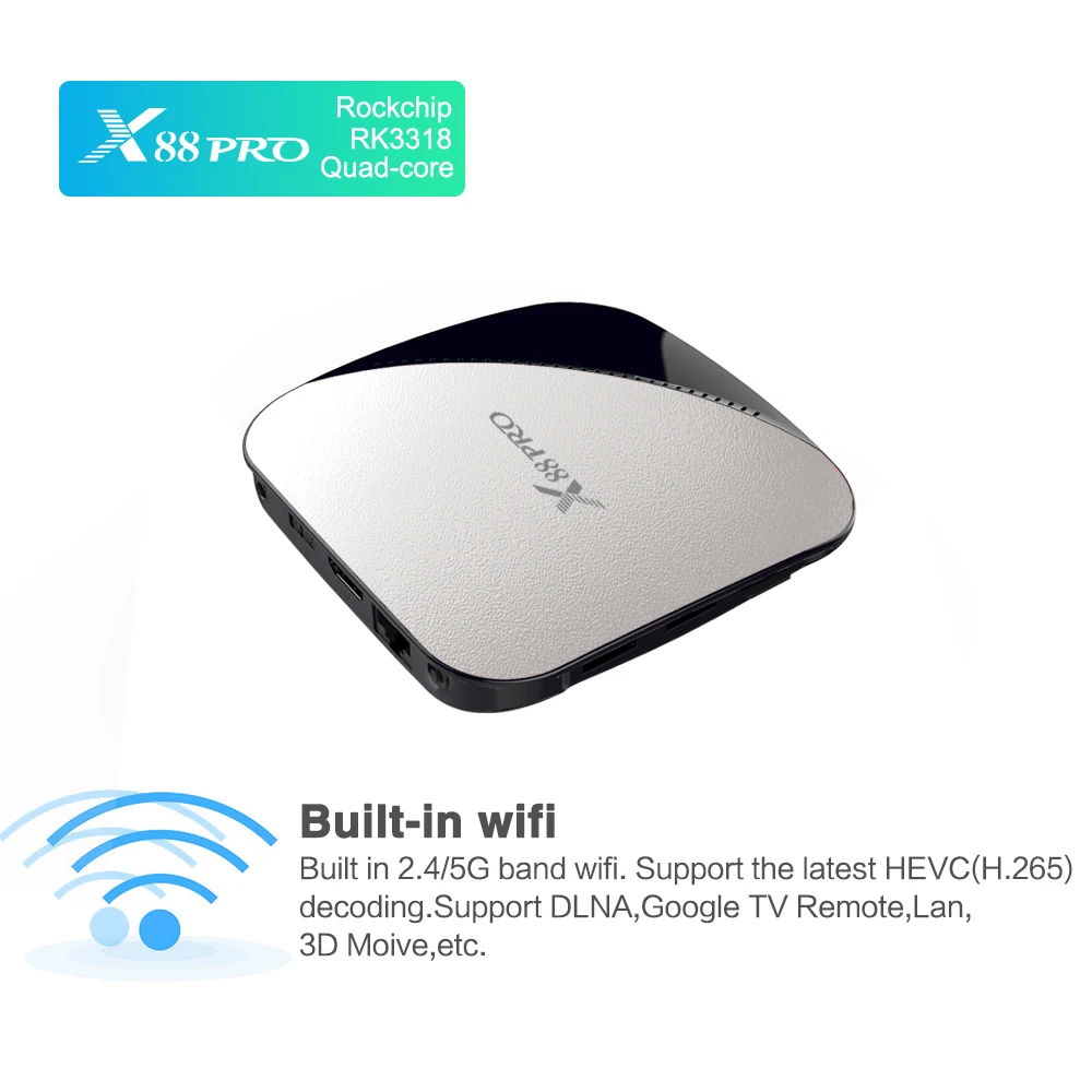 Vorke X88 pro Android 9 0 tv Box 4G 64G Rockchip RK3318 4 ядра 2 & 5G двойной Wifi 4K HDR телеприставка USB 3