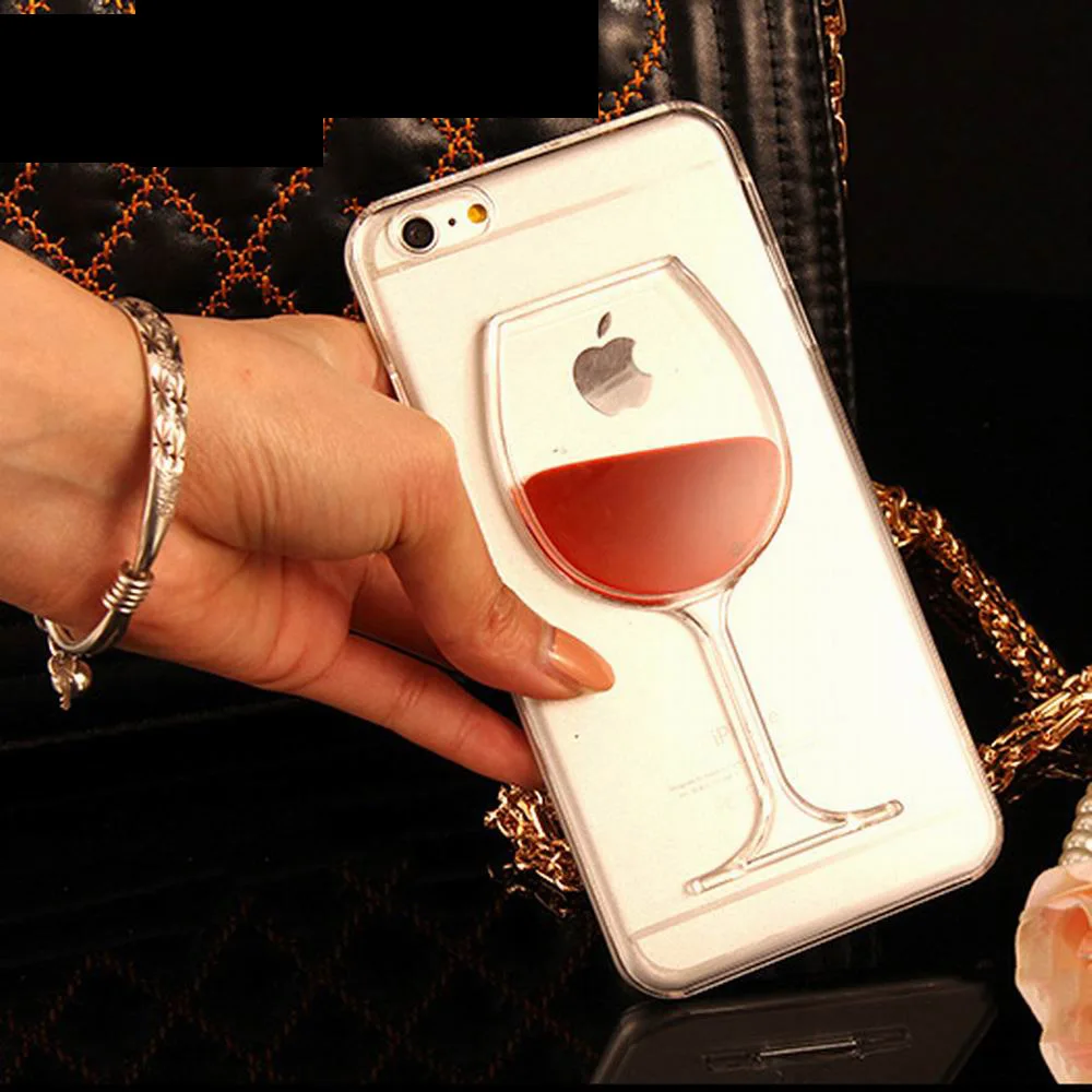 3D чехлы для телефонов с жидкими коктейльными бутылками красного вина iphone X Xs Max Xr 6