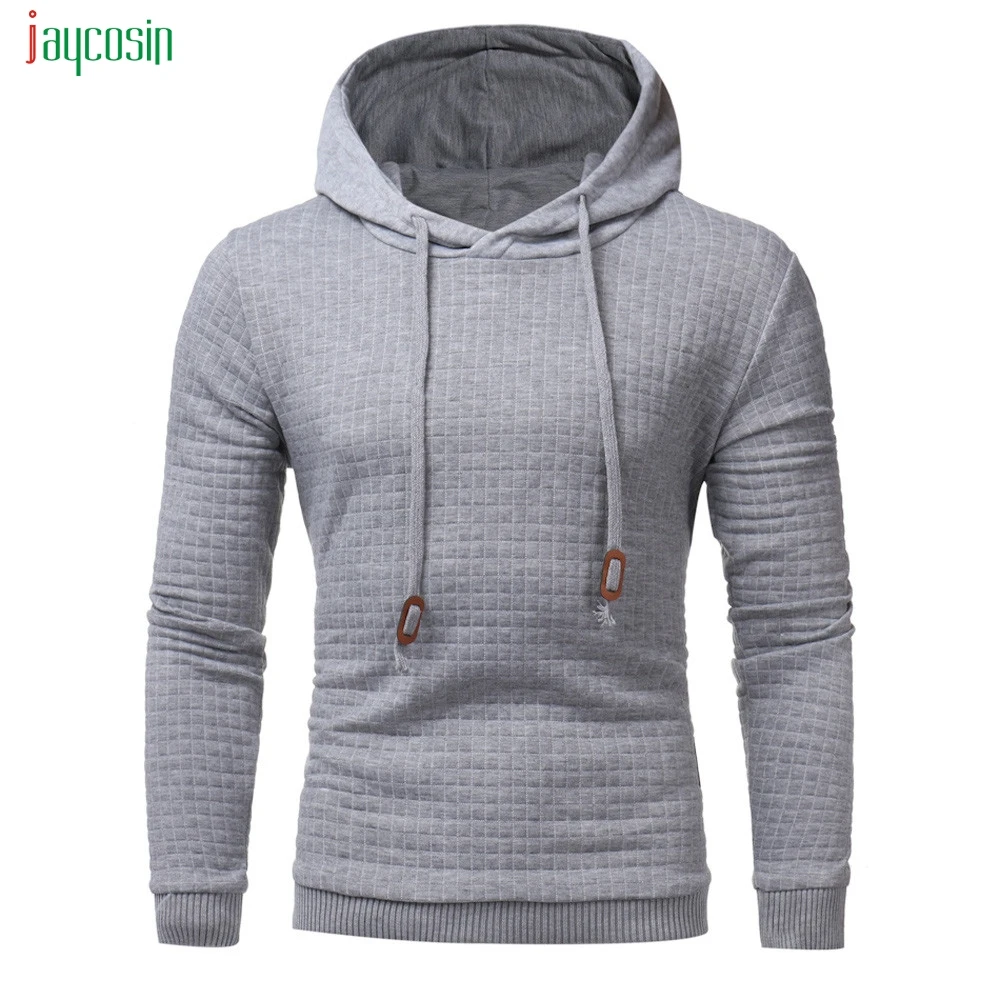 Jaycosin мужская толстовка с капюшоном однотонные клетчатые толстовки длинным