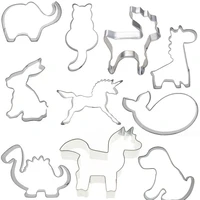 10pcs biscuit molds for cookies press cutters set in animal shapes dogelephantrabbit horse bakery modeling tools for kitchen