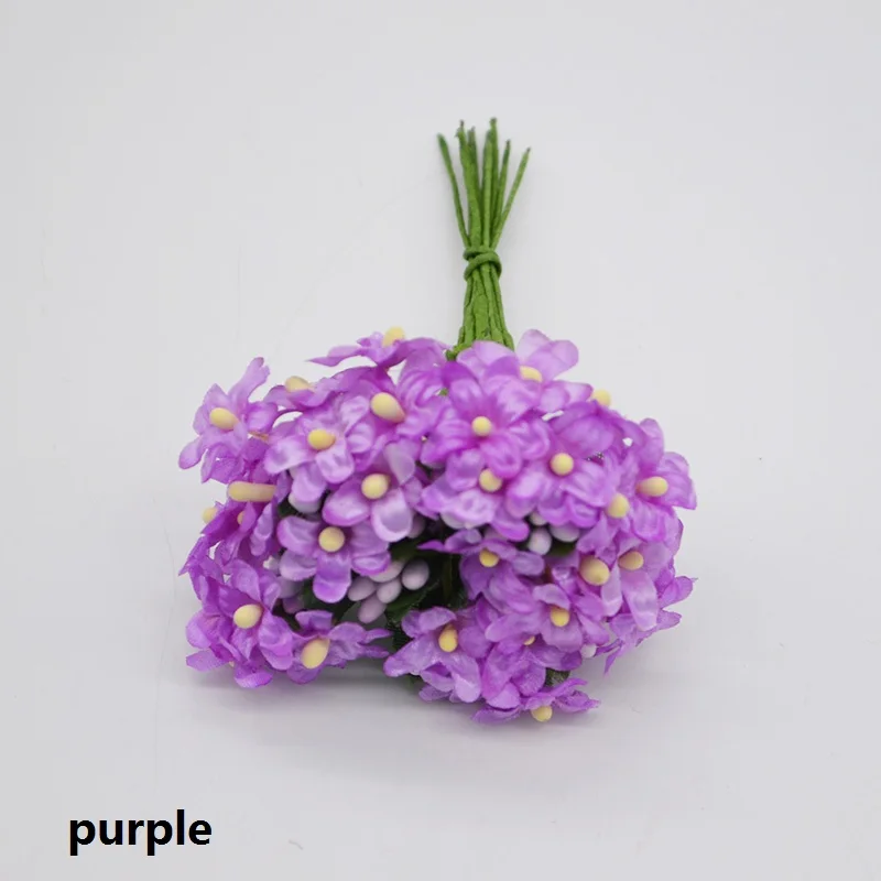 purple 12 шт./лот, искусственные сливы, ягода с тычинками, искусственные цветы для свадьбы, вечеринки, украшения дома, скрапбукинг, венок - Цвет: purple