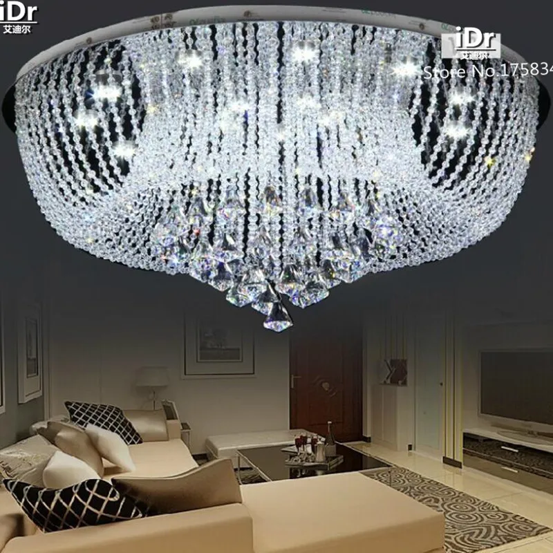 

Round LED Crystal Light Crystal aisle ceiling living room bedroom modern crystal high quality D800xH340mm