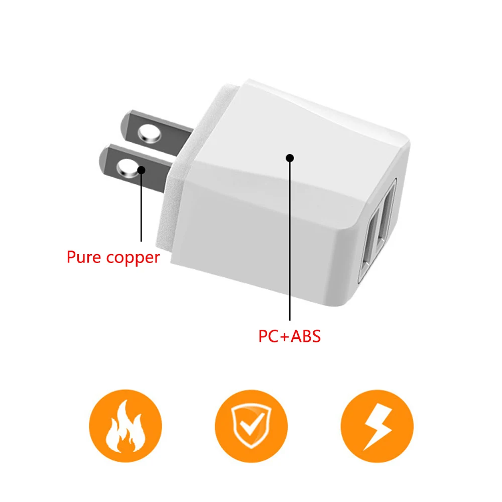 Двойное зарядное устройство USB мобильный телефон США вилка для путешествий