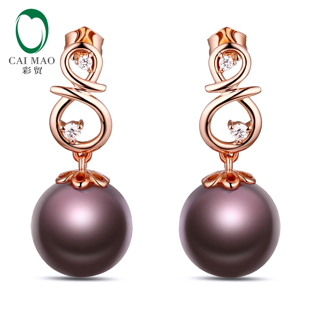 Женские серьги из розового золота с пресноводным жемчугом 12 13 мм|earrings free|earrings free