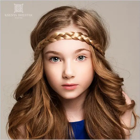 Плетеные эластичные повязки для волос резинка женщин девочек детей повязка на