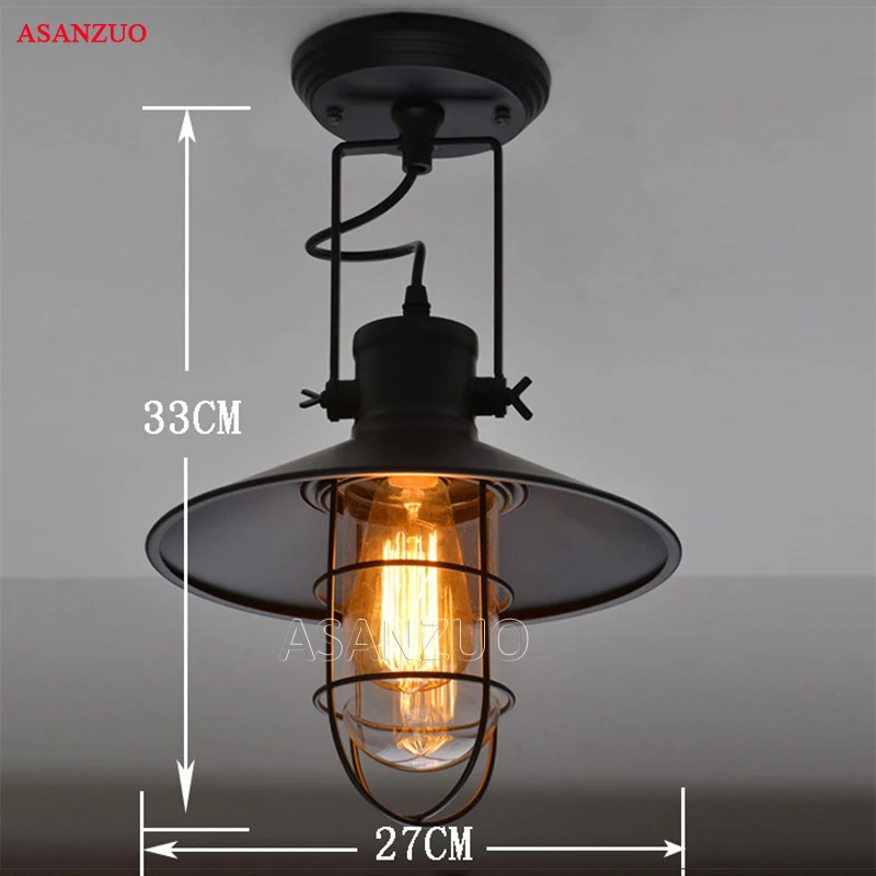 

Front door wall lamps iron cage wall lamp industry wind restaurant living room aisle pub club bedroom cafe sconce E27 lighting