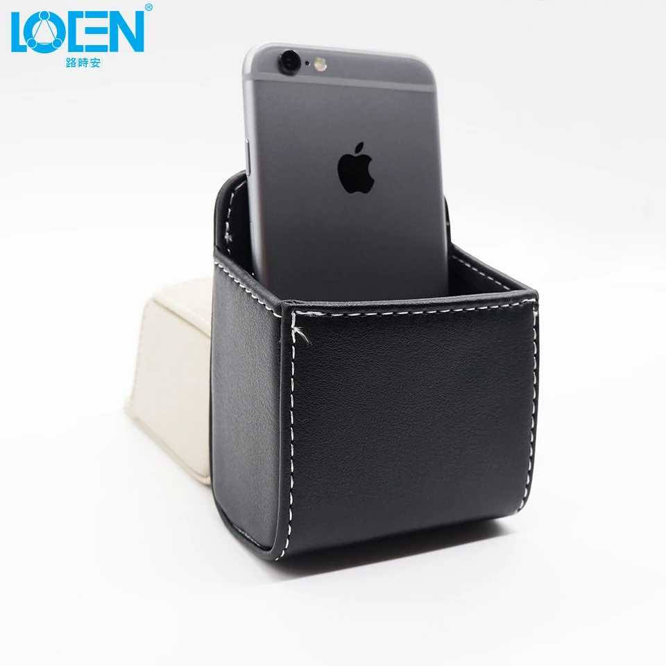 Кожаная Автомобильная воздушная розетка мобильный телефон сумка черный белый