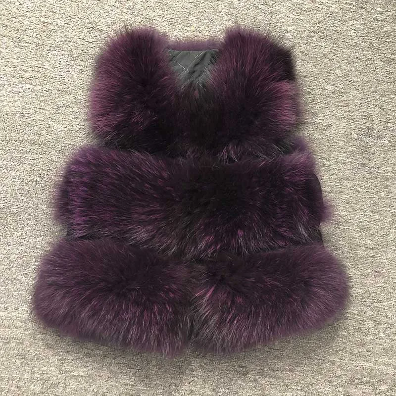 Jancoco Max женский жилет из натурального меха енота меховой жилет короткая куртка женская зимняя мода 3 ряда жилет высокого качества S1150SJ - Цвет: Purple