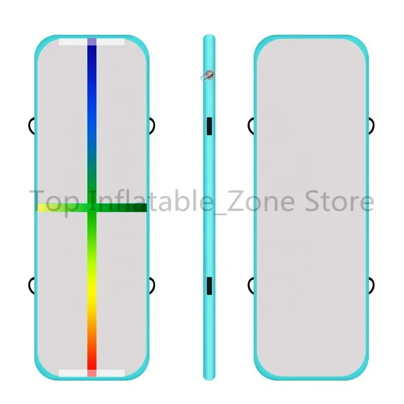 mintgreen color line Надувная 1 м аэродинамическая гимнастика, матрас для спортзала, сушильная воздушная дорожка, Йога, Олимпийские игры, Tumbling wrestling Yogo, электрический воздушный насос - Цвет: mintgreen color line