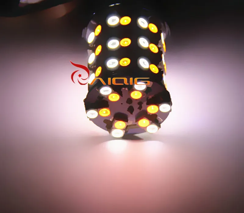 3157 switchback 60 SMD Белая Янтарная Светодиодная лампа заднего сигнала p27/7 Вт