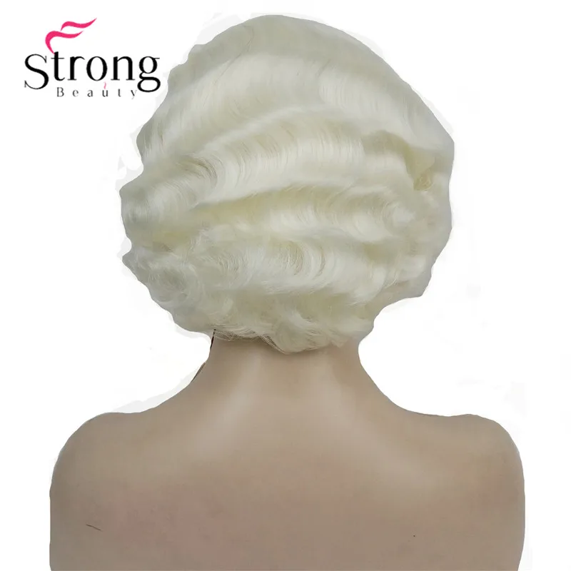 Стронгбьюти 1920-х годов Флапперы Короткие пальцевые волны, светло-русые, синтетические парики.