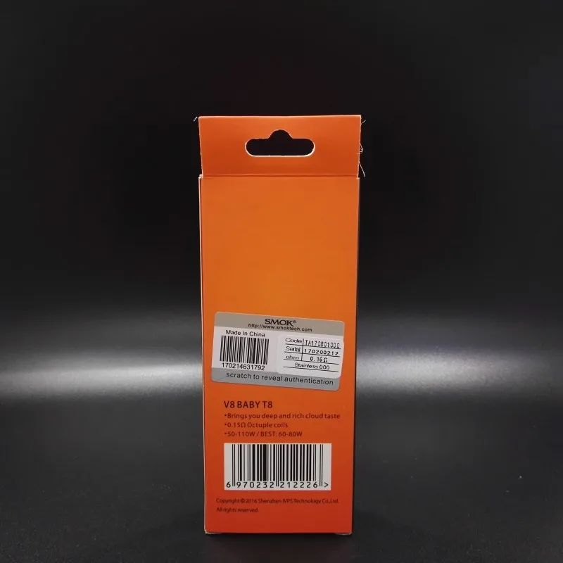 Оригинальный cigarro Eletrônico vaporizador SMOK катушки TFV8 маленьких T8 V8 испаритель для VAPE