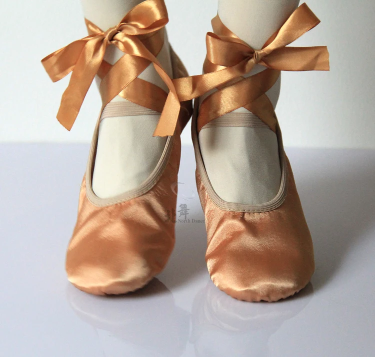 Балетки женские атласные с разрезом на подошве 4034|dance shoes|dance shoes wholesaledance brands |