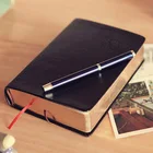Записная книжка RuiZe с кожаной обложкой, дневник A6, чистые страницы, толстая бумага, черная записная книжка, журнал, бумага с золотыми краями, креативные канцелярские принадлежности