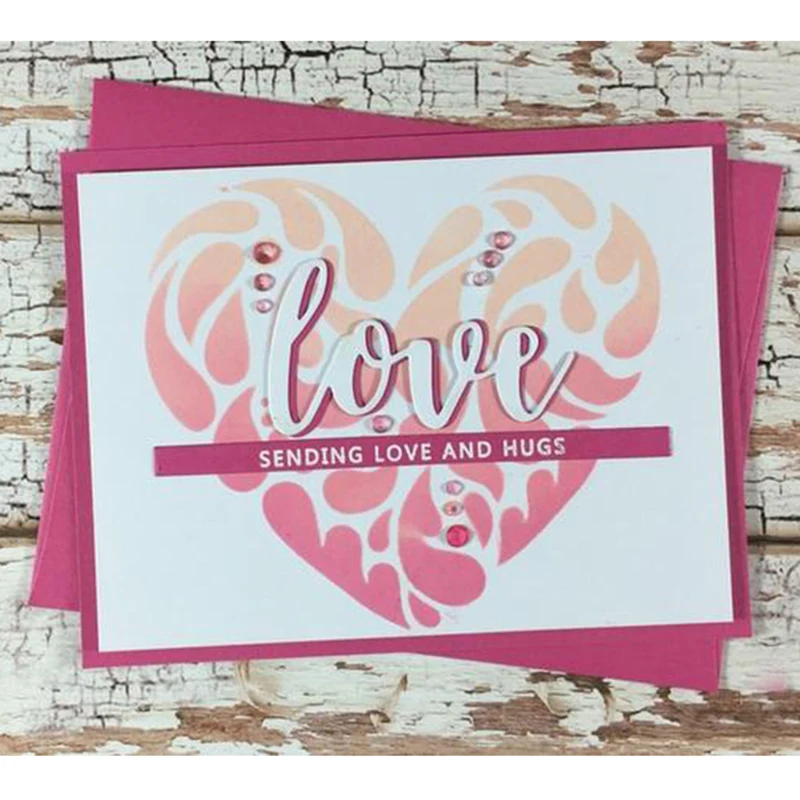 Love Heart Embellissement трафарет ремесла шаблон для скрапбукинга фотоальбом изготовление