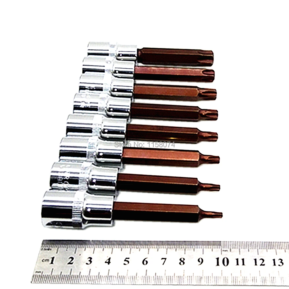 8 шт. Torx Бит Набор торцевых головок 1/2 &quotс квадратным адаптер T20 T25 T30 T40 T45 T50 T55 T60 Chrome