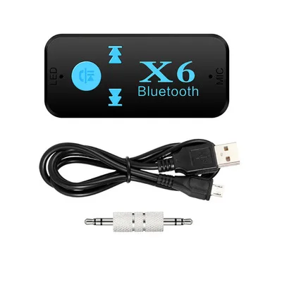 X6 AUX приемники Bluetooth Car Kit с микрофоном Музыка Беспроводной адаптер A2DP 3 5 мм стерео