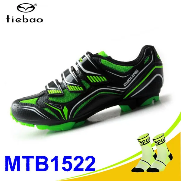 1522 MTB green Tiebao Sapatilha Ciclismo Mtb велосипедная обувь Профессиональная Мужская дышащая велосипедная обувь велосипедная самоблокирующаяся спортивная обувь для верховой езды - Цвет: 1522 MTB green