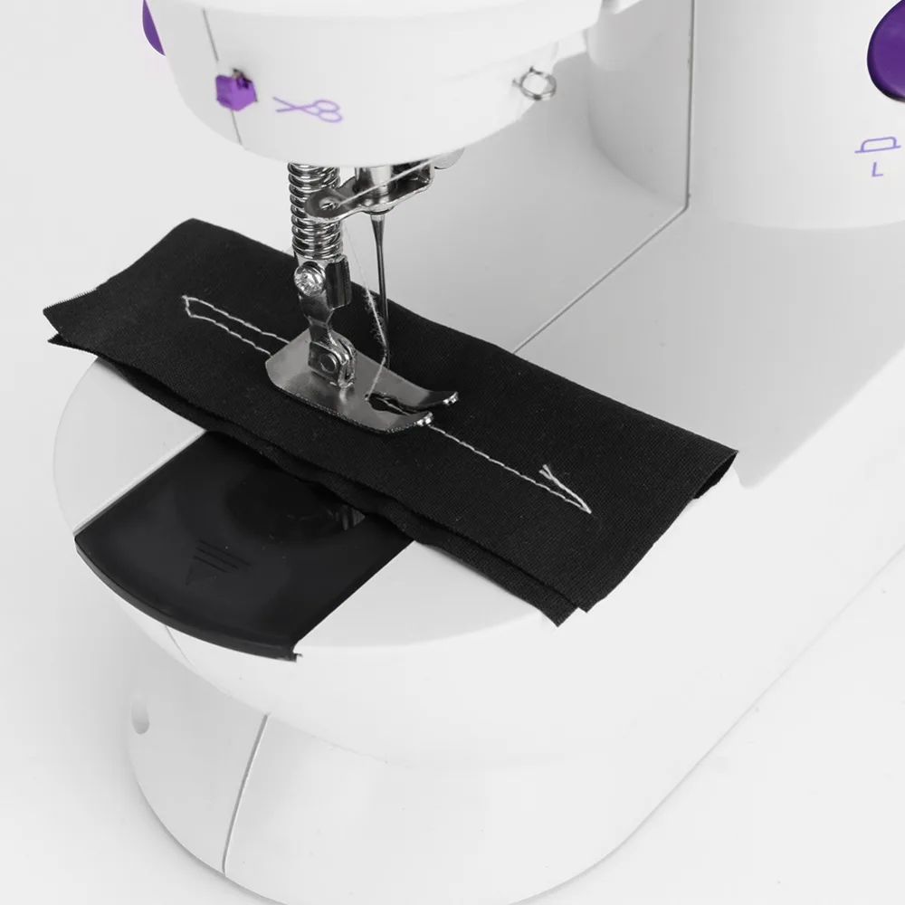 EU/US PLUG Mini Sewing Machine Household Foot Pedal Knitting Sewing Machine Jean Speed Adjustment With Light Double Threads