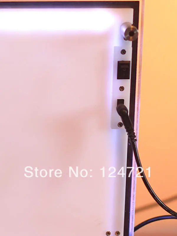 2016 новый рекламный акриловый светодиодный лайтбокс серебристого цвета для