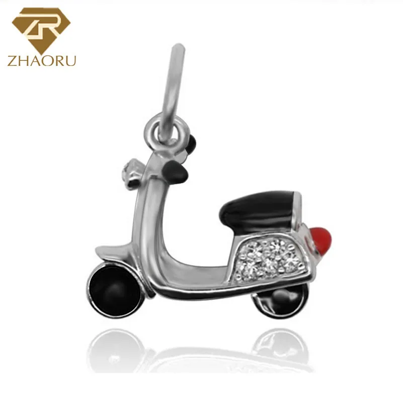 Zhaoru Стерлинговое Серебро 925 пробы подвеска с эмалью очаровательный браслет и