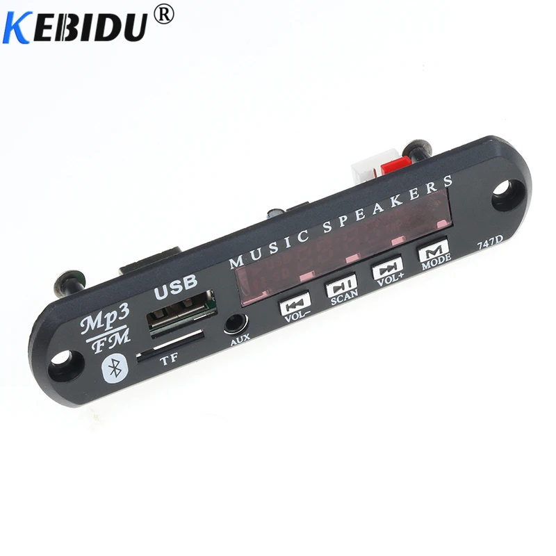 Kebidu USB TF радио FM AUX беспроводной Bluetooth MP3 плеер декодер плата модуль 5 в 12 В 24 WMA аудио