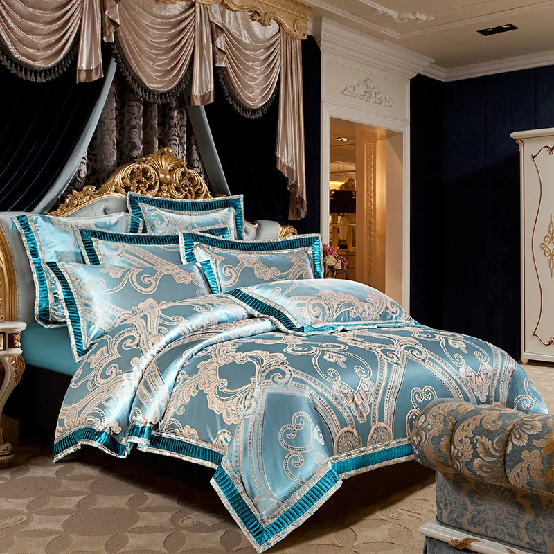 Новое поступление queen King size сатин-жаккард постельное белье Роскошные свадебные постельных принадлежностей подшивки Pillowcases38