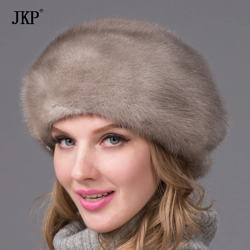 Настоящие норковые шапки с натуральным мехом Зимние женские головные уборы