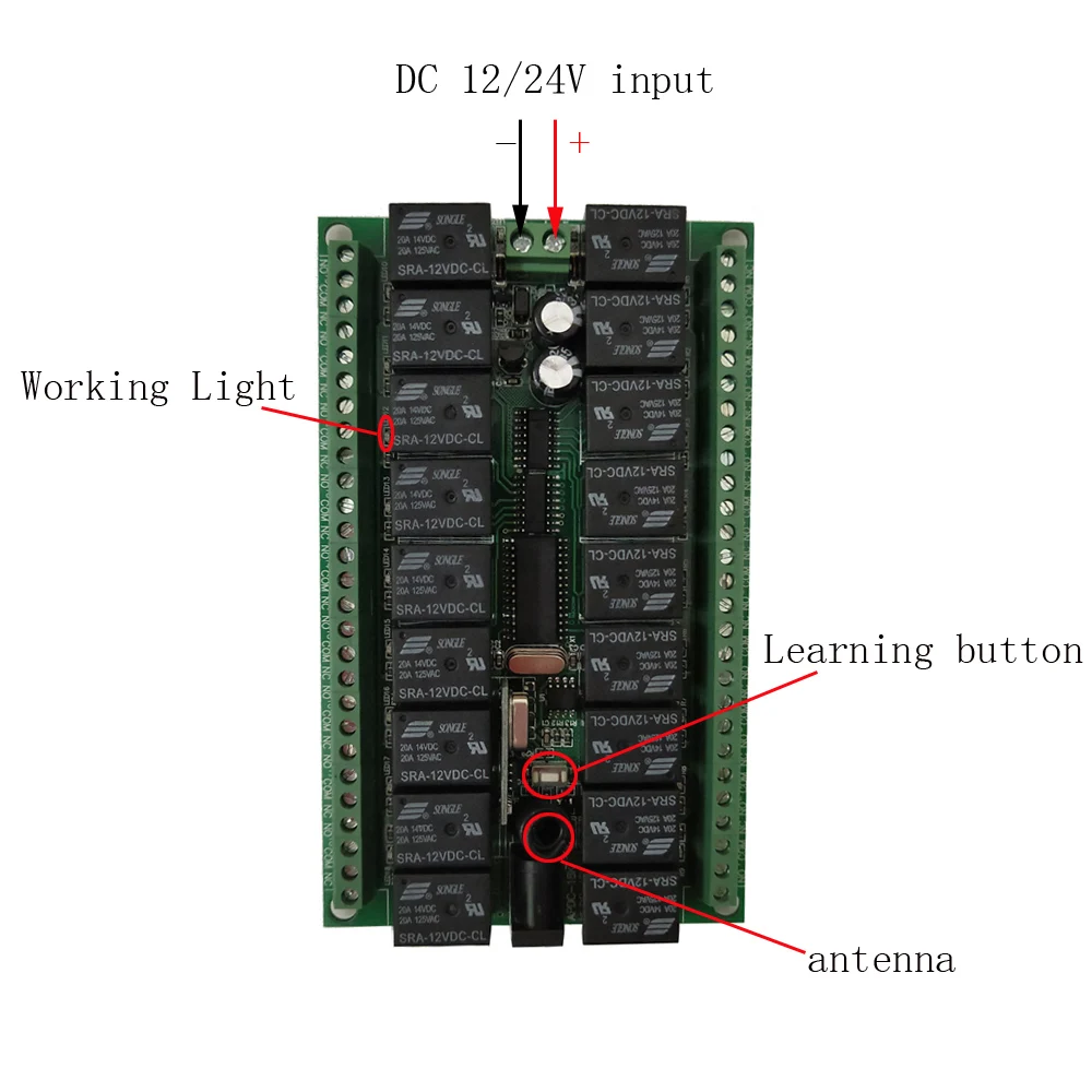 DC 12V 24V 18 CH 18CH RF беспроводной пульт дистанционного управления выключатель света