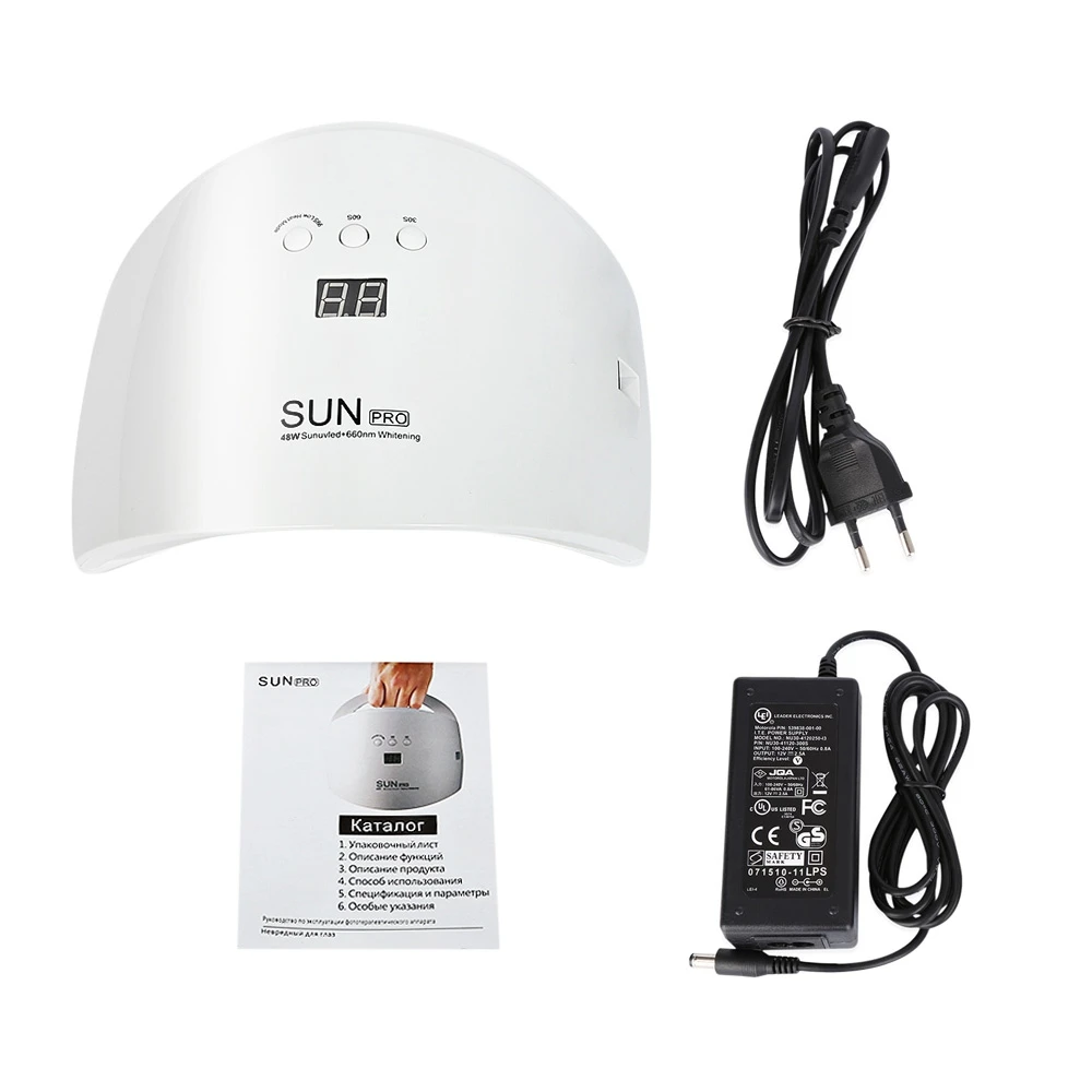 SunPro 48 Вт Электрическая Сушка для ногтей УФ светодиодный светильник отверждения