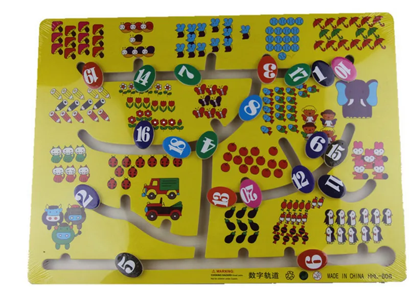 Новая деревянная детская игрушка Монтессори номер лабиринт дорожка скольжения