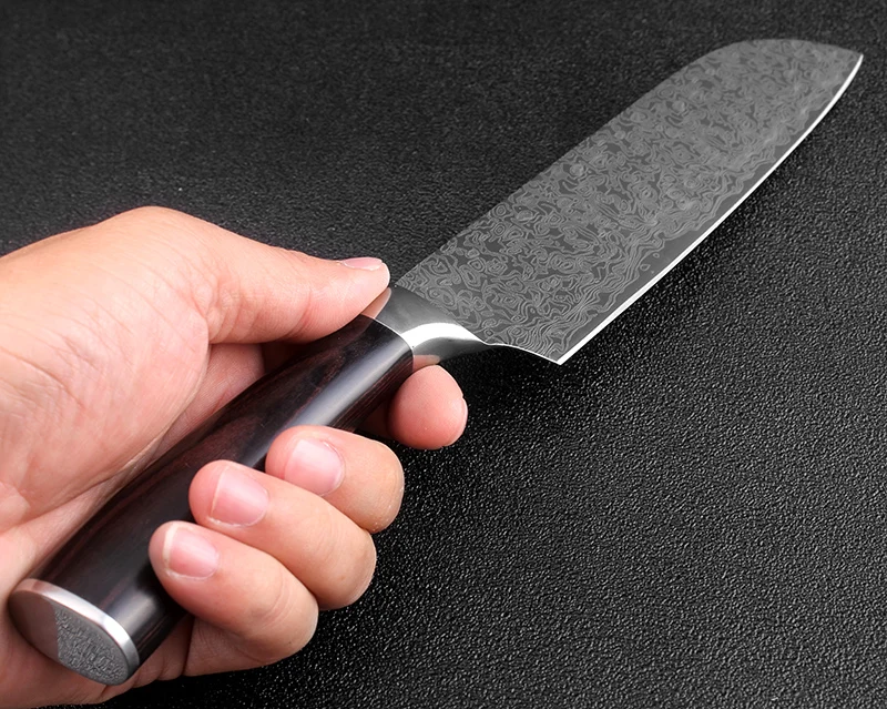 Нож XITUO Santoku 7 дюймов кухонные ножи шеф повара высокоуглеродистая Нержавеющая
