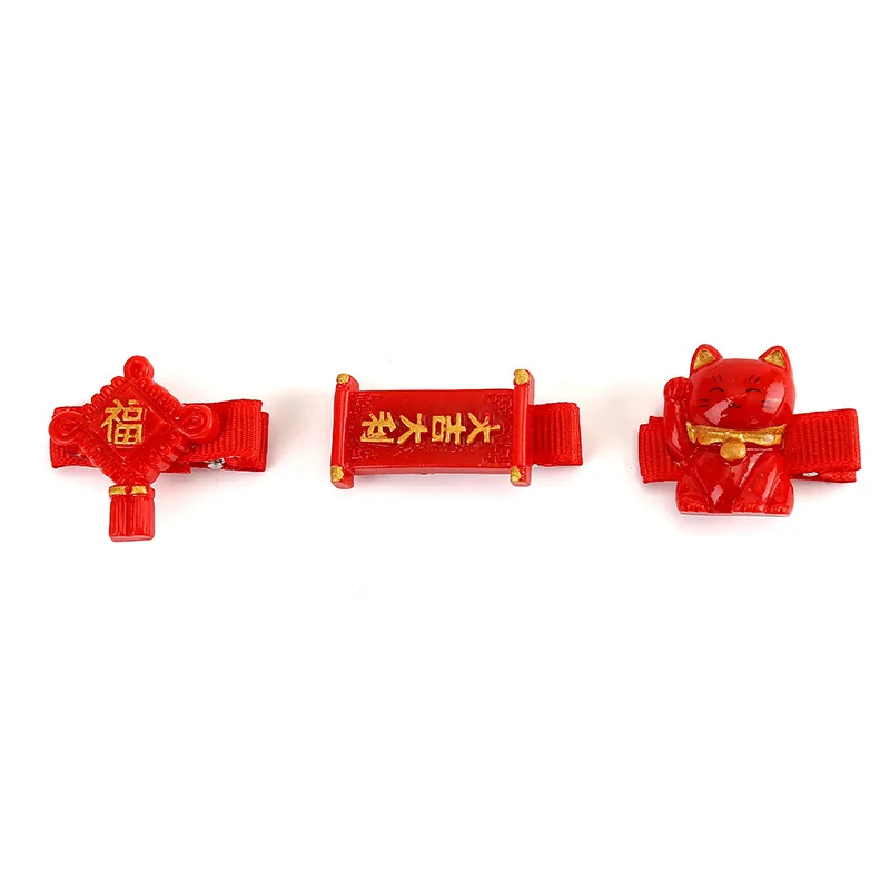 Заколки для волос в китайском стиле 3 шт. Детские аксессуары девочек безопасные