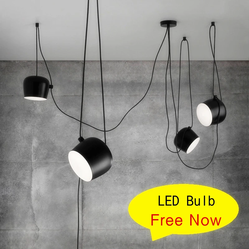 Современная ударная люстра Snare освещение белый/черный алюминиевый абажур E27