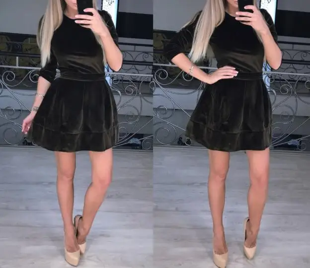 Бархатное вечерние Новинка весна-осень 2021 соблазнительное однотонное